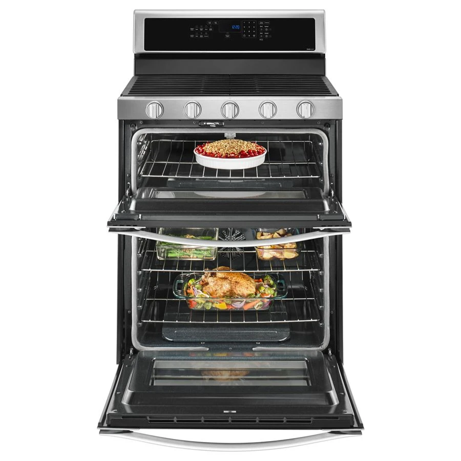 6.0 Cu. Ft. Gas Double Oven Range with EZ-2-Lift™ Hinged Grates WGG745S0FS