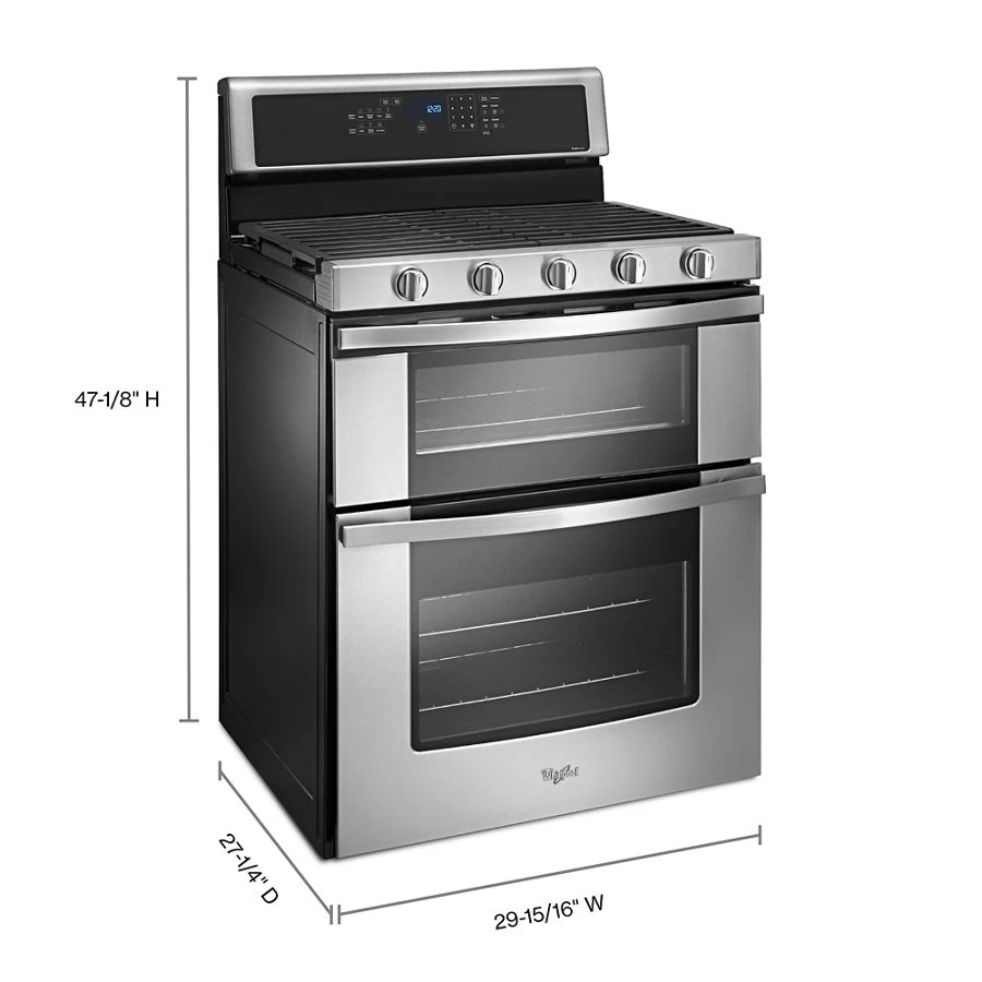 6.0 Cu. Ft. Gas Double Oven Range with EZ-2-Lift™ Hinged Grates WGG745S0FS