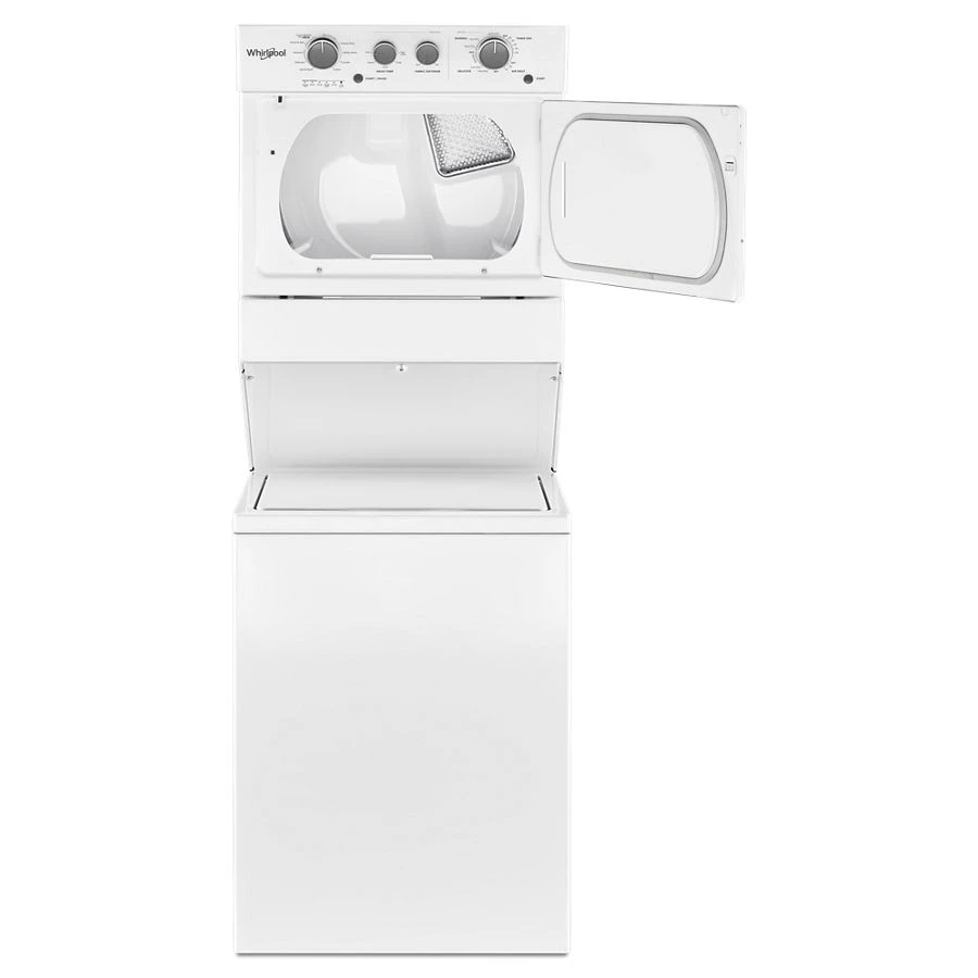 3.5 cu.ft Long Vent Gas Stacked Laundry Center 9 Wash cycles and Wrinkle Shield™ WGTLV27HW