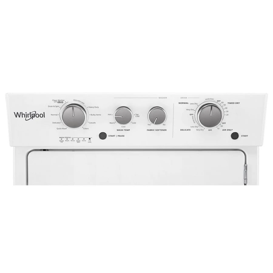3.5 cu.ft Long Vent Gas Stacked Laundry Center 9 Wash cycles and Wrinkle Shield™ WGTLV27HW