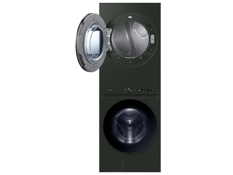 Bespoke 5.3 cu. ft. AI Laundry Hub™ Ultra Capacity Single Unit Washer with AI OptiWash™ and 7.6 cu. ft. Gas Dryer in Satin Green WH53DBH700GFA3