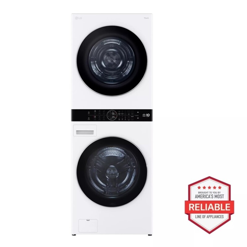 Single Unit LG WashTower™ with Center Control™ 5.0 cu. ft. Front Load Washer and 7.8 cu. ft. Electric Ventless Heat Pump Dryer WKHC252HWA