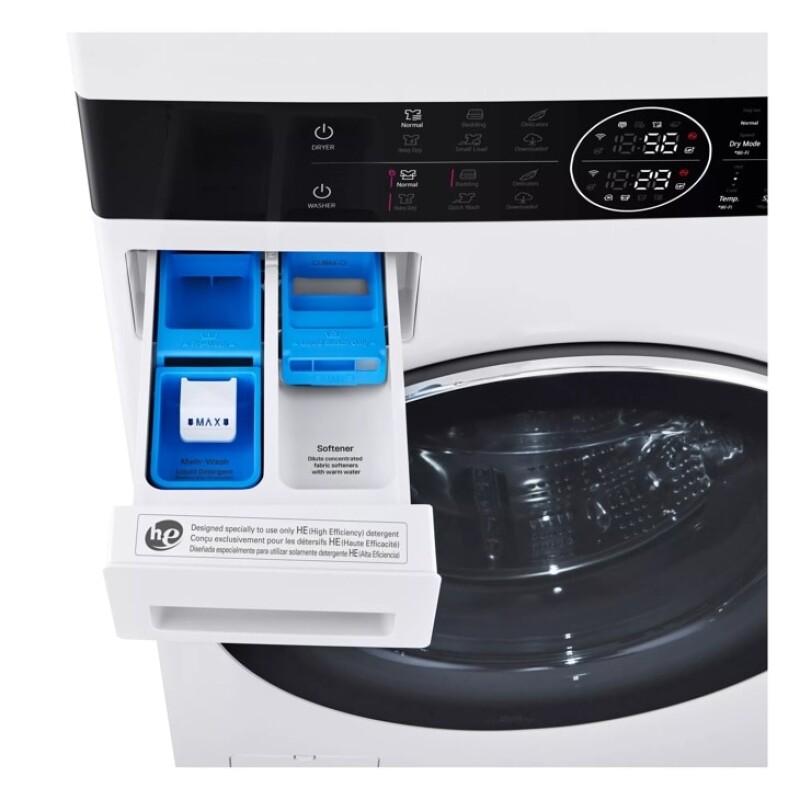 Single Unit LG WashTower™ with Center Control™ 5.0 cu. ft. Front Load Washer and 7.8 cu. ft. Electric Ventless Heat Pump Dryer WKHC252HWA