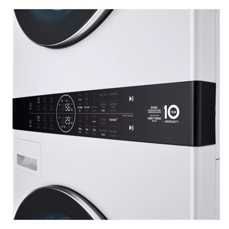 Single Unit LG WashTower™ with Center Control™ 5.0 cu. ft. Front Load Washer and 7.8 cu. ft. Electric Ventless Heat Pump Dryer WKHC252HWA