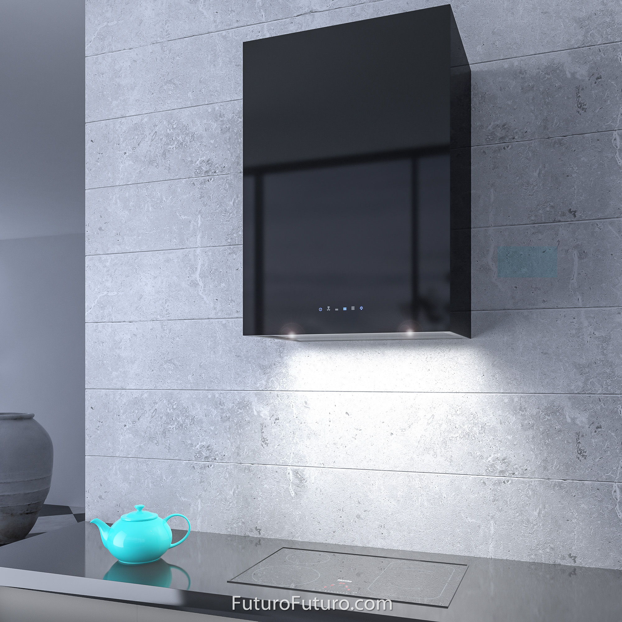 24″ Lombardy Black Wall Range Hood WL24LOMBARDYBLK