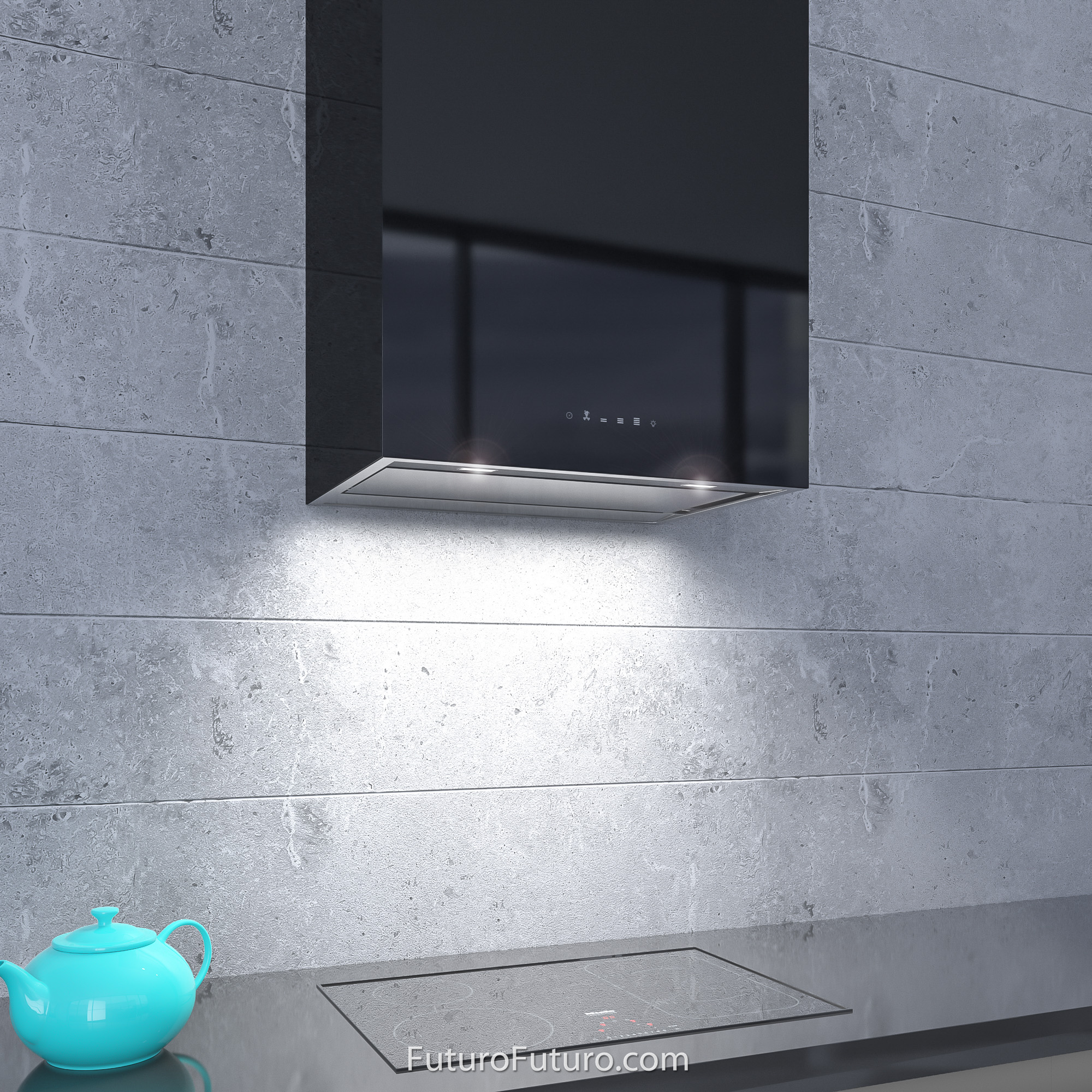 24″ Lombardy Black Wall Range Hood WL24LOMBARDYBLK