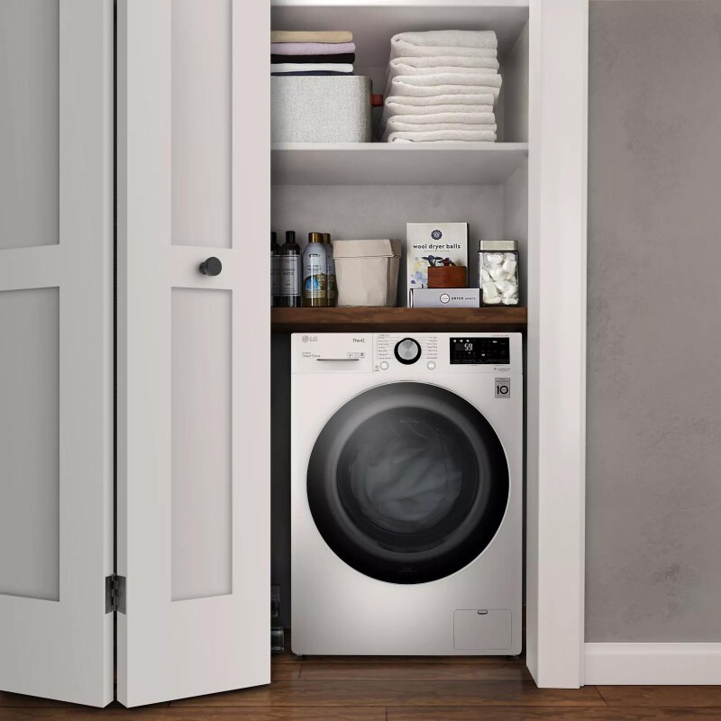 2.4 cu.ft. Smart wi-fi Enabled Compact Front Load All-In-One Washer/Dryer Combo with Built-In Intelligence WM3555HWA