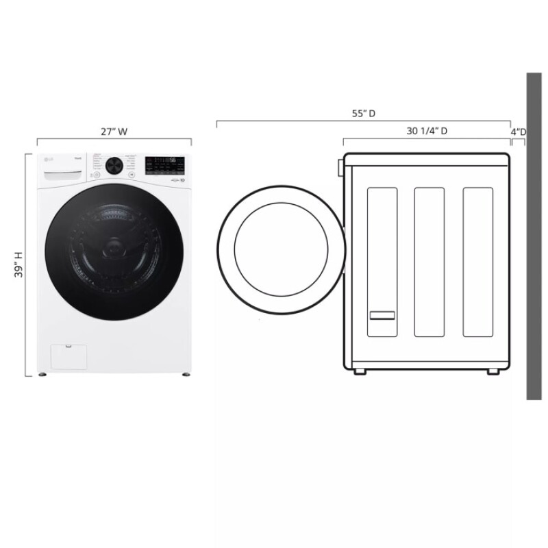 4.5 cu. ft. Ultra Large Capacity Smart Front Load Washer with TurboWash® 360° and AI DD® WM4080HWA
