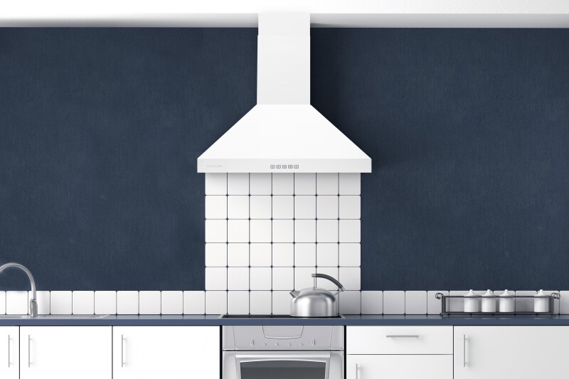 30" Hauslane Convertible Wall Mount Range Hood Matte White WM530WHT30P