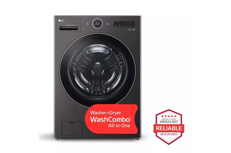 LG Ventless Washer/Dryer Combo LG WashCombo™ All-in-One 5.0 cu. ft. Mega Capacity with Inverter HeatPump™ Technology and Direct Drive Motor Black WM6998HBA Picture 1