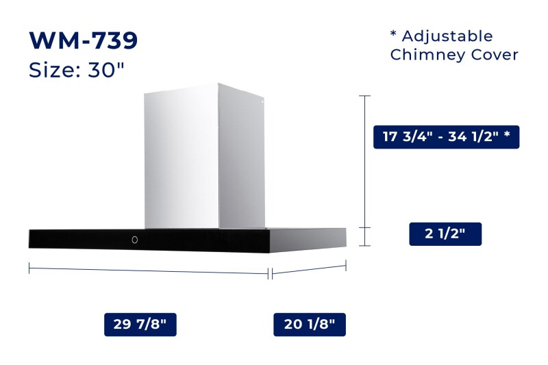 30" Hauslane Convertible Wall Mount Range Hood WM739SS30