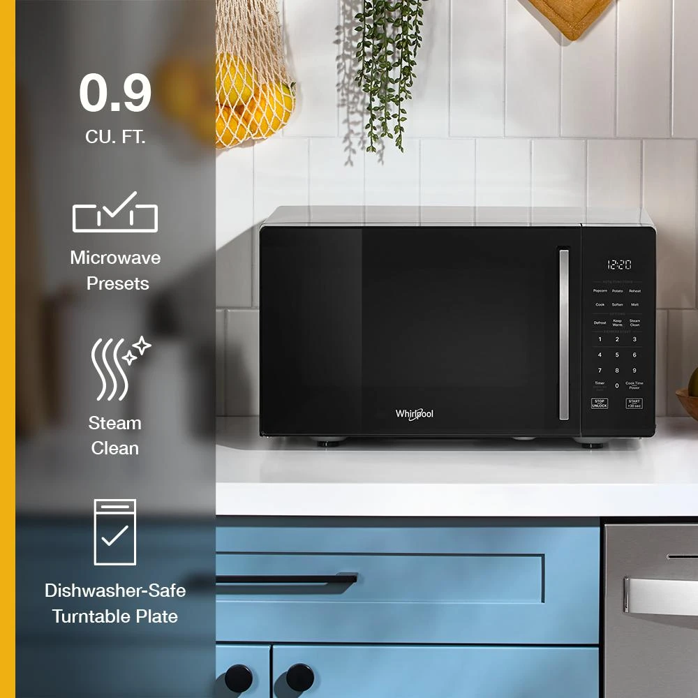 0.9 cu. ft. Black Countertop Microwave With Steam Clean - 900 watt WMCS3019RB