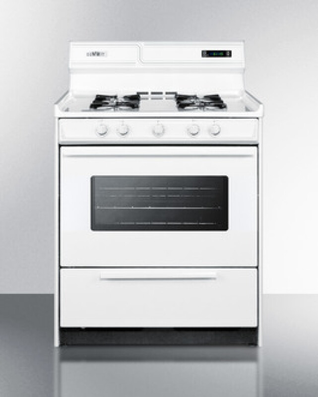 Summit 30" Wide Gas Range White WNM2307KW Picture 1