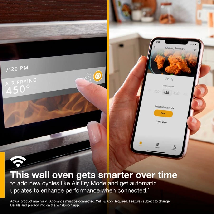 10.0 cu. ft. Smart Double Convection Wall Oven with Air Fry, when Connected WOD77EC0HS