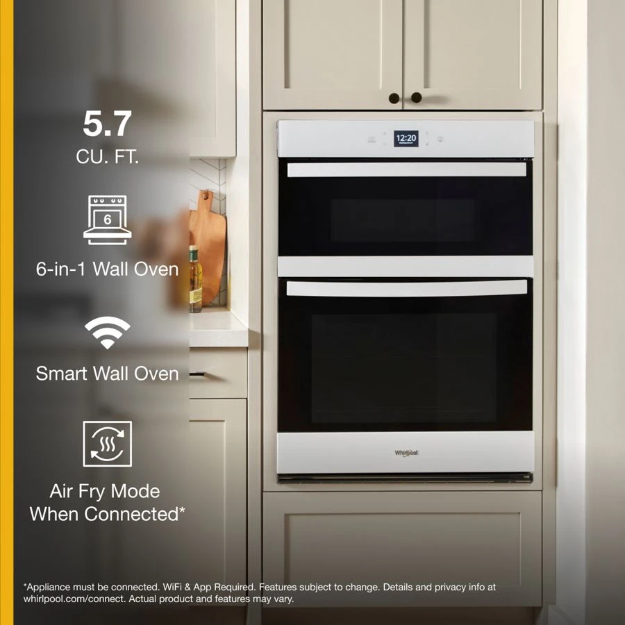 5.7 Cu. Ft. Smart Combo Wall Oven with Air Fry WOEC5027LW
