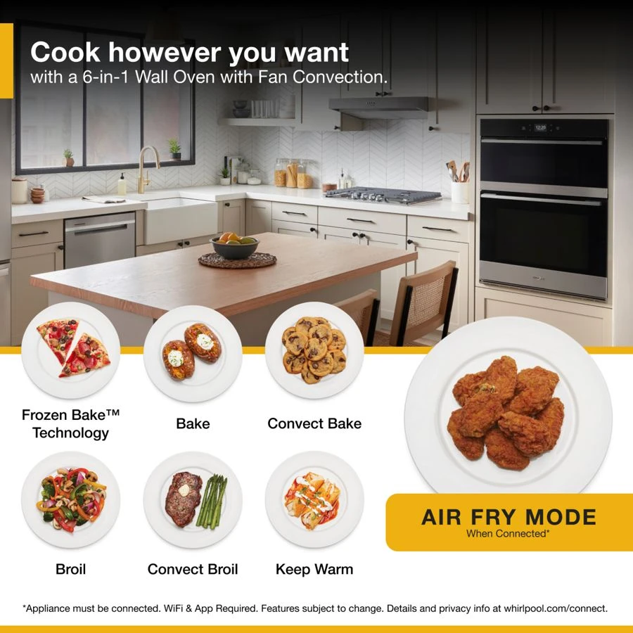 6.4 Total Cu. Ft. Combo Wall Oven with Air Fry When Connected WOEC5930LZ