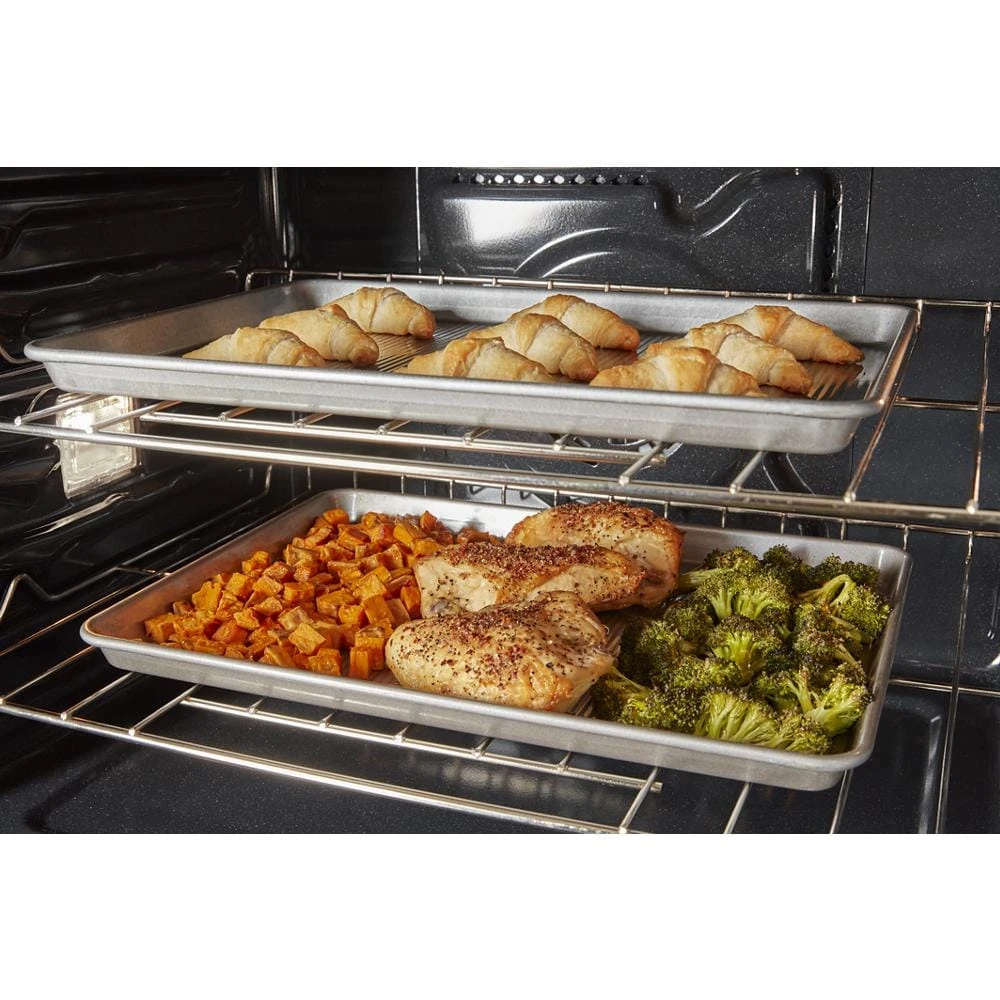 8.6 Total Cu. Ft. Double Wall Oven with Air Fry When Connected WOED5027LW