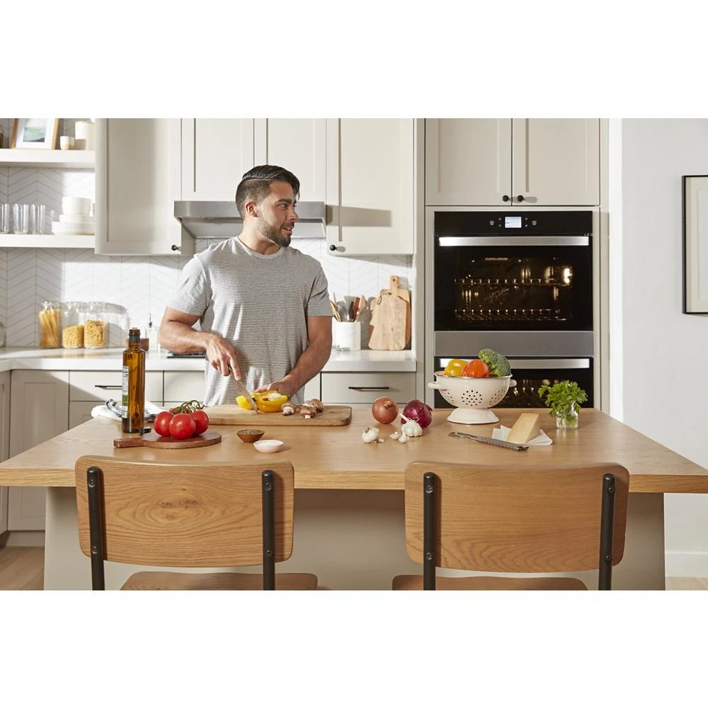 8.6 Total Cu. Ft. Double Wall Oven with Air Fry When Connected WOED5027LW