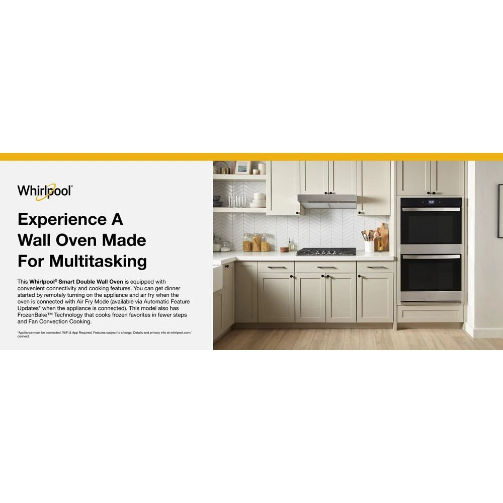 8.6 Total Cu. Ft. Double Wall Oven with Air Fry When Connected WOED5027LZ