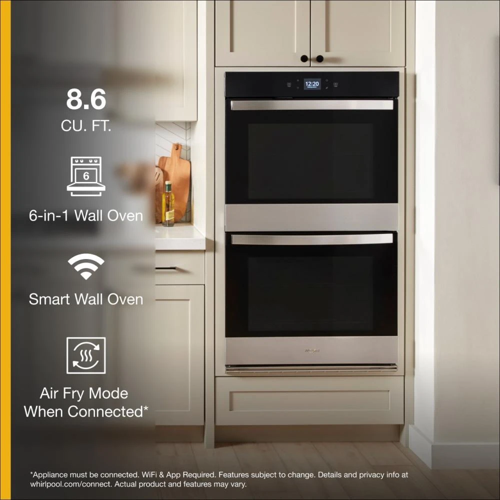 8.6 Total Cu. Ft. Double Wall Oven with Air Fry When Connected WOED5027LZ