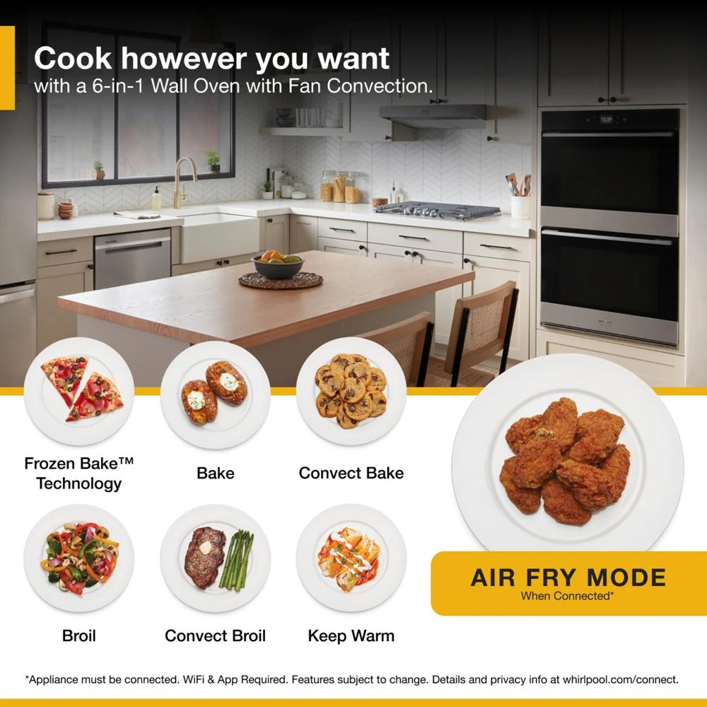 10.0 Total Cu. Ft. Double Wall Oven with Air Fry When Connected WOED5930LZ