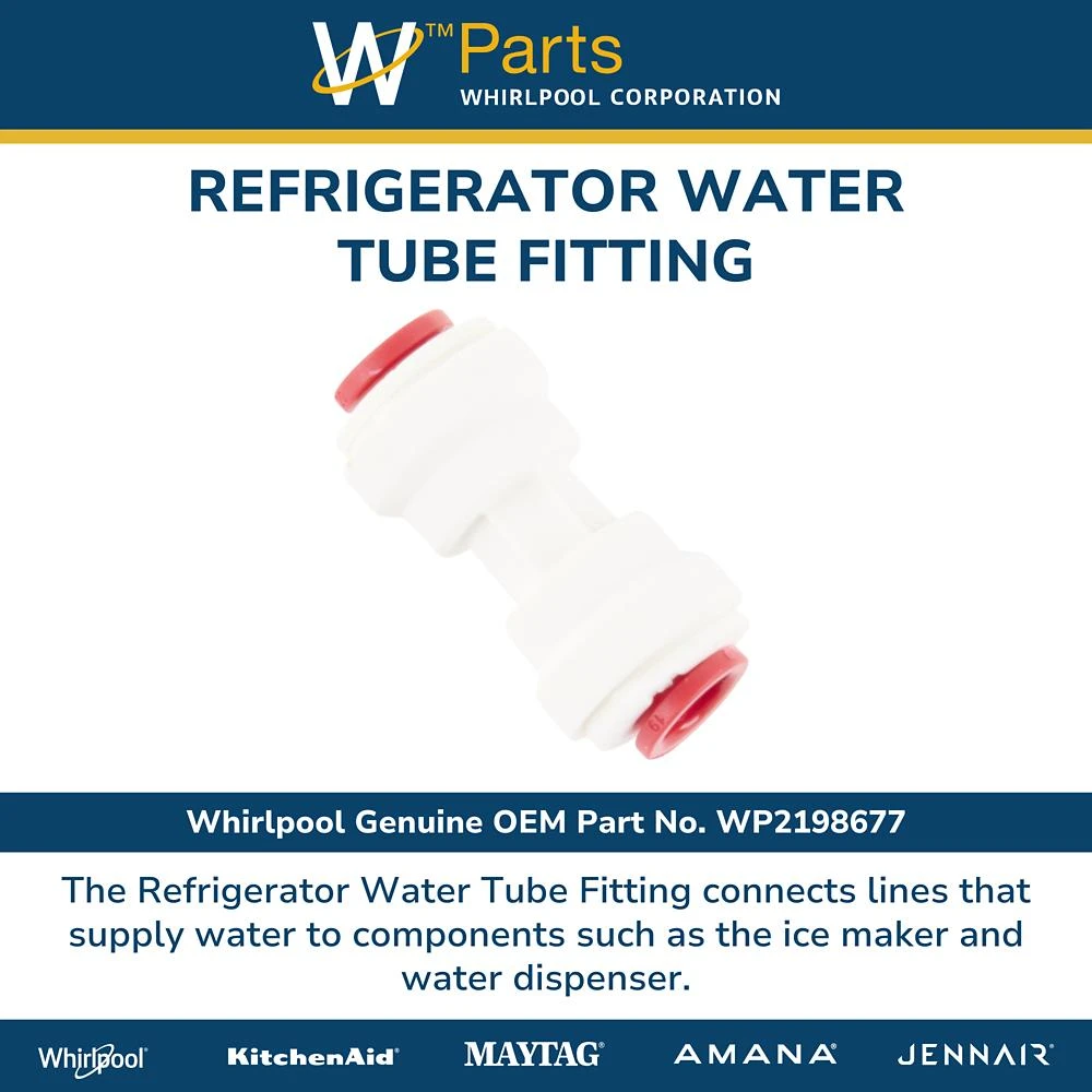 WP2198677 Genuine OEM Refrigerator Water 1/4 IN PEX Tube Fitting WP2198677