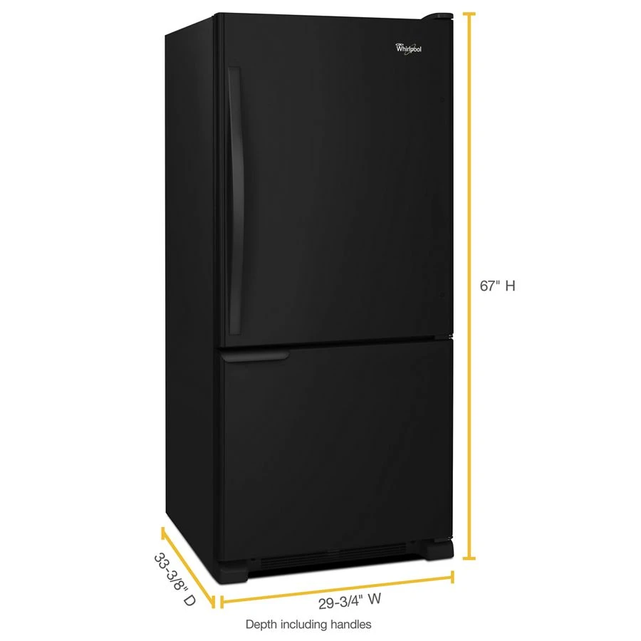 30-inches wide Bottom-Freezer Refrigerator with Accu-Chill™ System - 18.7 cu. ft. WRB119WFBB