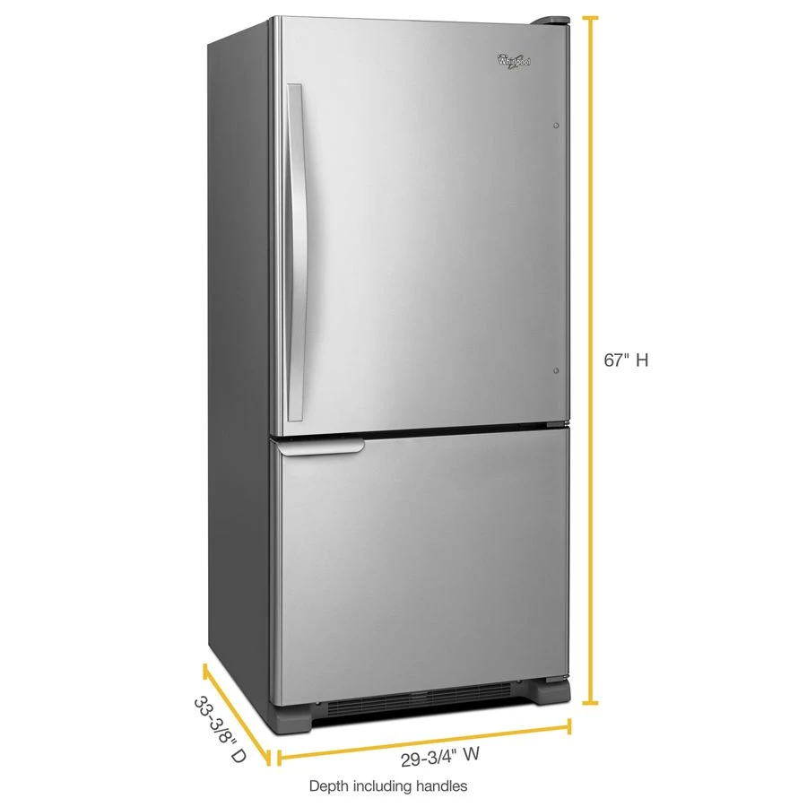 30-inches wide Bottom-Freezer Refrigerator with Accu-Chill™ System - 18.7 cu. ft. WRB119WFBM