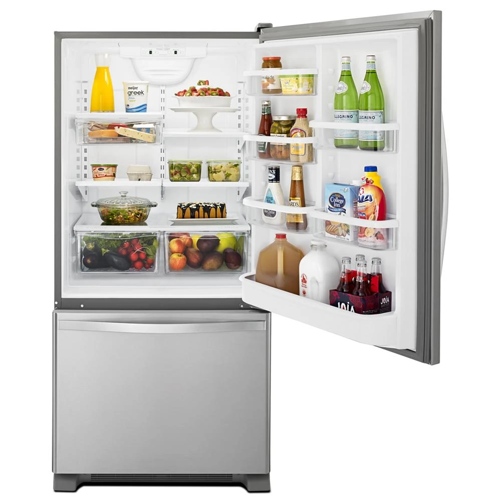 33-inches wide Bottom-Freezer Refrigerator with SpillGuard™ Glass Shelves - 22 cu. ft WRB322DMBM