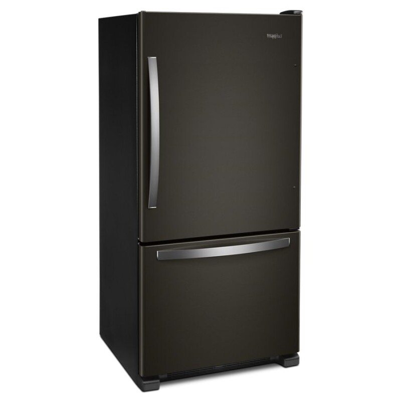 Whirlpool 33-inch wide Bottom-Freezer Refrigerator - 22 cu. ft. Black Stainless WRB322DMHV Picture 1