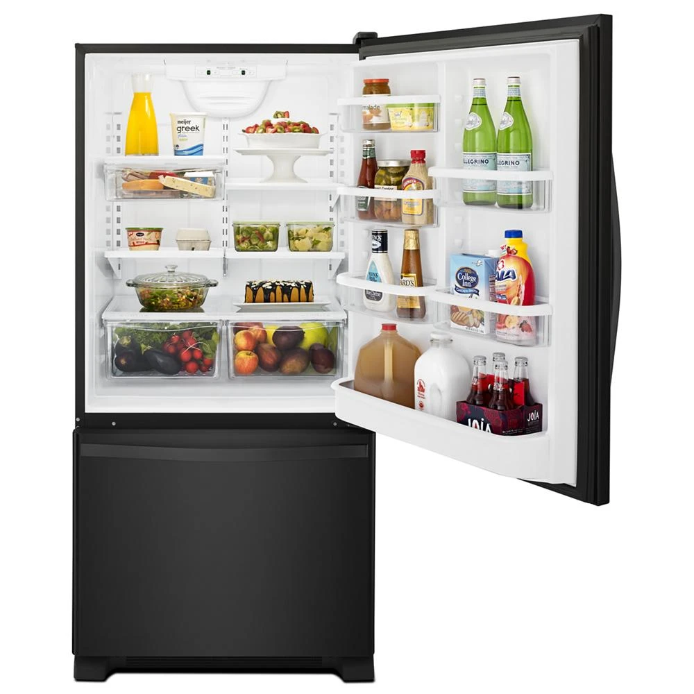 30-inches wide Bottom-Freezer Refrigerator with SpillGuard™ Glass Shelves - 18.7 cu. ft. WRB329DMBB