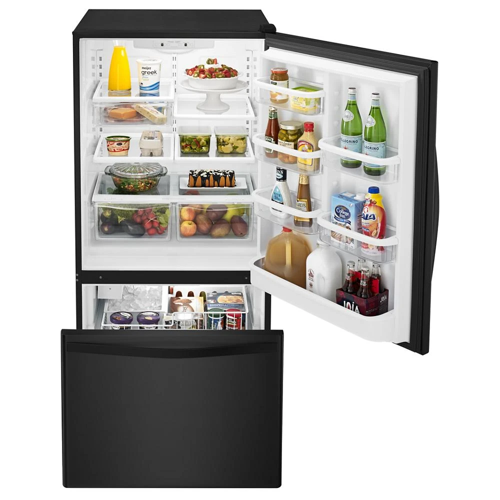 30-inches wide Bottom-Freezer Refrigerator with SpillGuard™ Glass Shelves - 18.7 cu. ft. WRB329DMBB