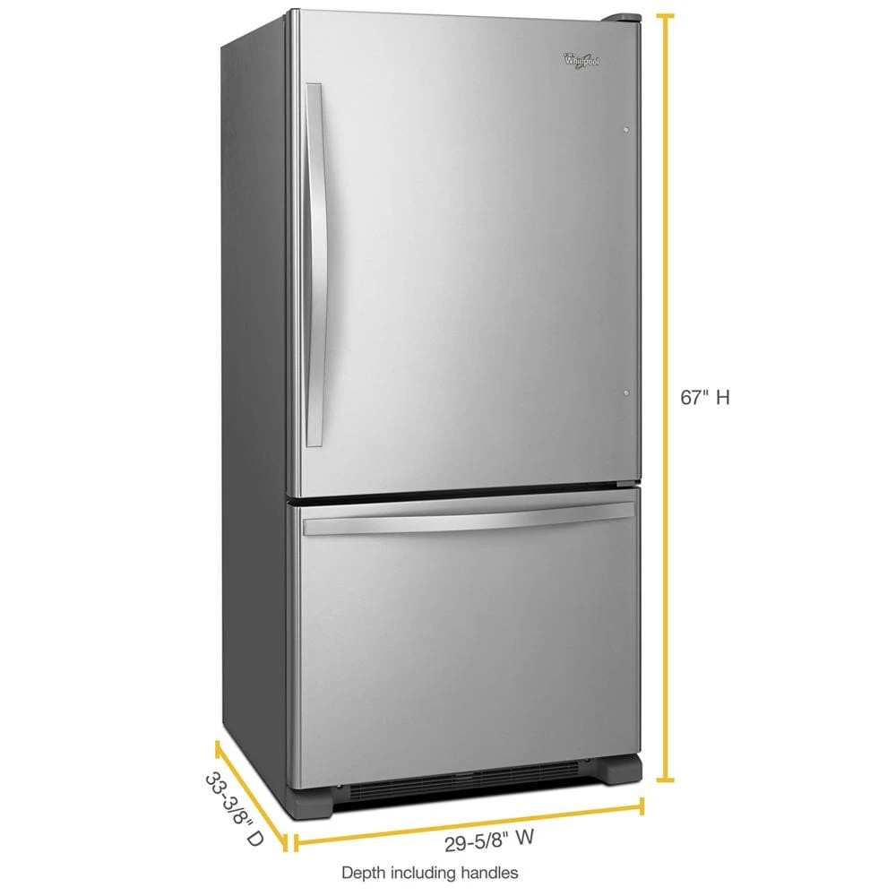 30-inches wide Bottom-Freezer Refrigerator with SpillGuard™ Glass Shelves - 18.7 cu. ft. WRB329DMBM