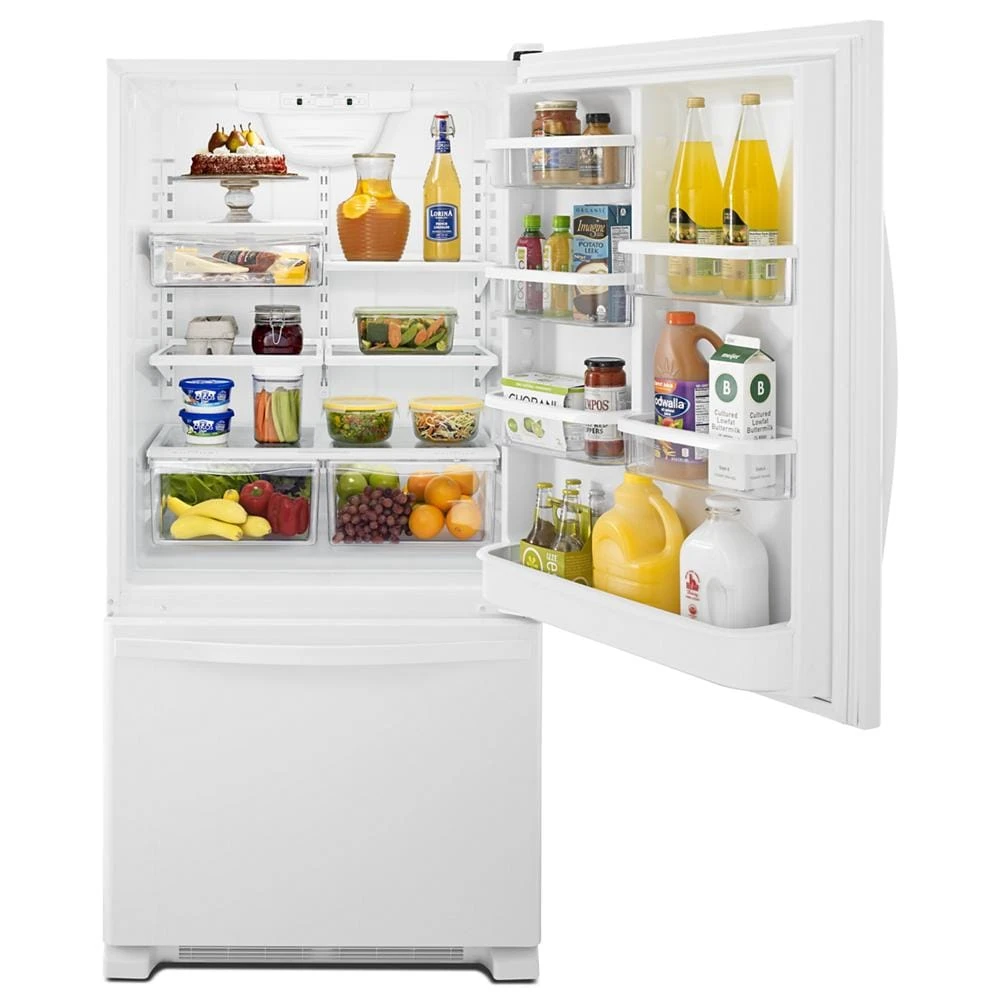 30-inches wide Bottom-Freezer Refrigerator with SpillGuard™ Glass Shelves - 18.7 cu. ft. WRB329DMBW