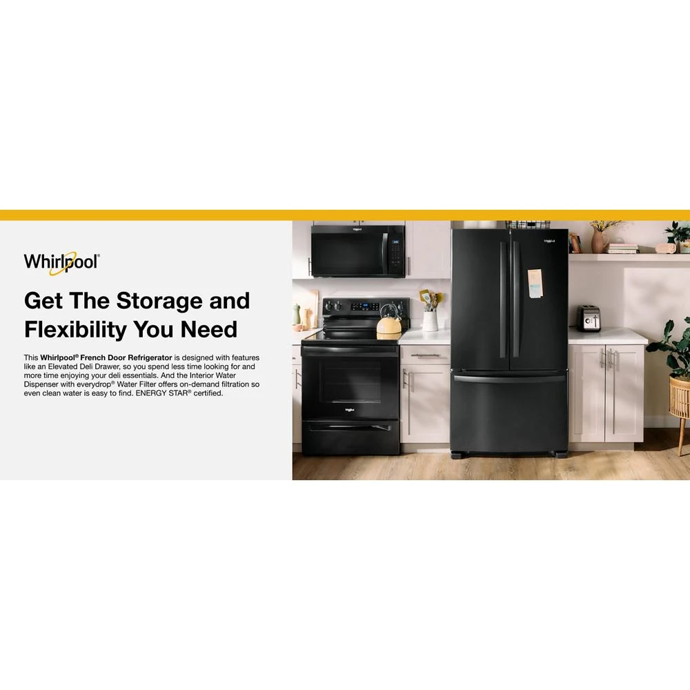 36-Inch Wide Counter-Depth French Door Bottom Mount Refrigerator - 20 cu. ft. WRFC2036RB