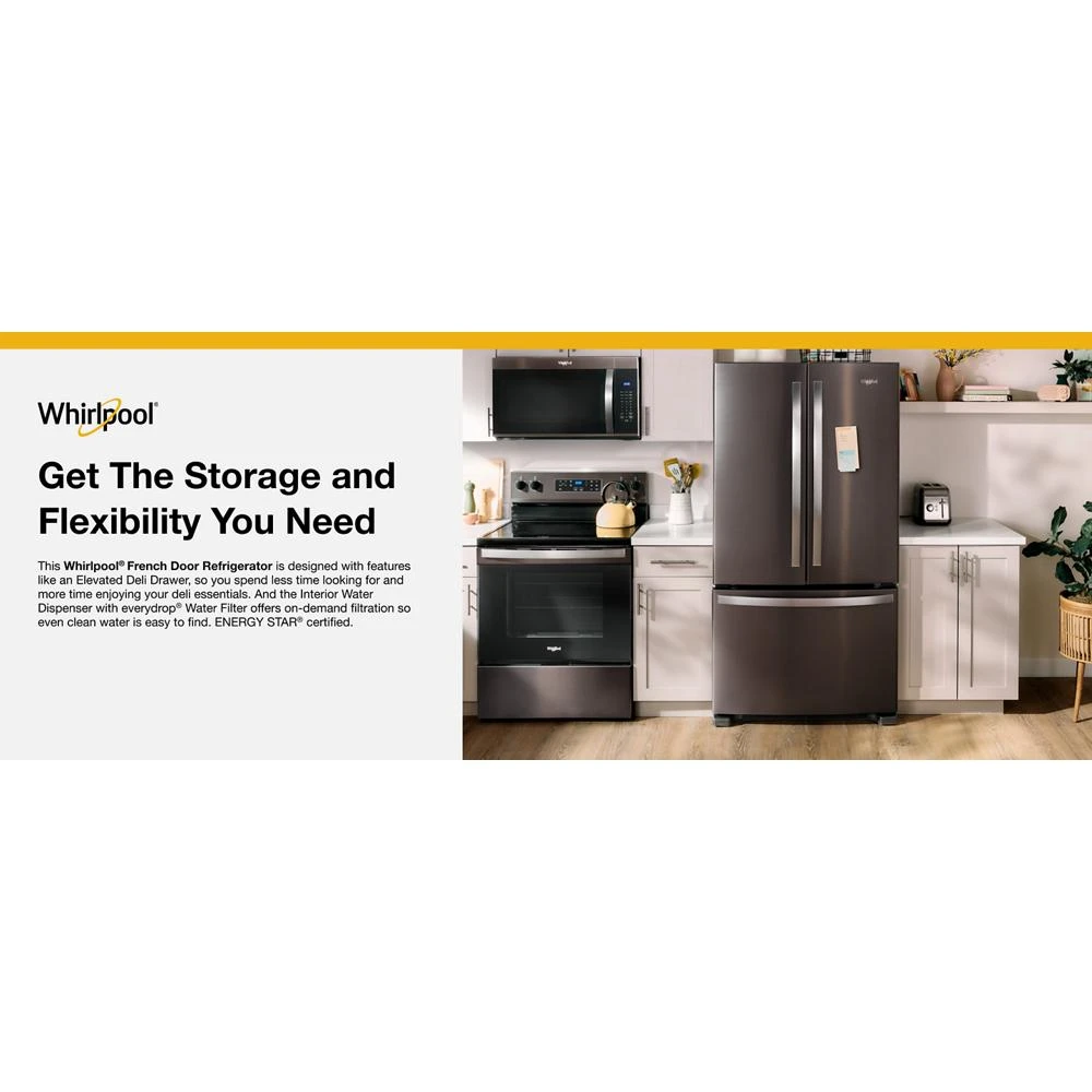 36-Inch Wide Counter-Depth French Door Bottom Mount Refrigerator - 20 cu. ft. WRFC2036RV