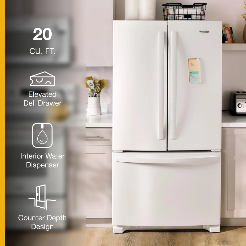 36-Inch Wide Counter-Depth French Door Bottom Mount Refrigerator - 20 cu. ft. WRFC2036RW