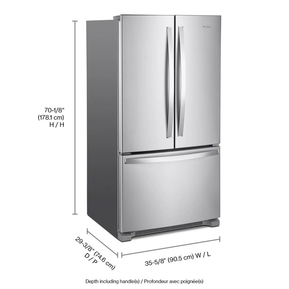 36-Inch Wide Counter-Depth French Door Bottom Mount Refrigerator - 20 cu. ft. WRFC2036RZ