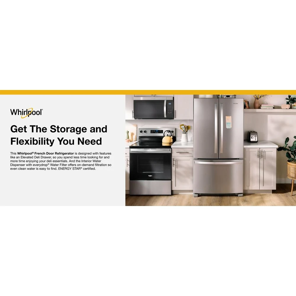 36-Inch Wide Counter-Depth French Door Bottom Mount Refrigerator - 20 cu. ft. WRFC2036RZ