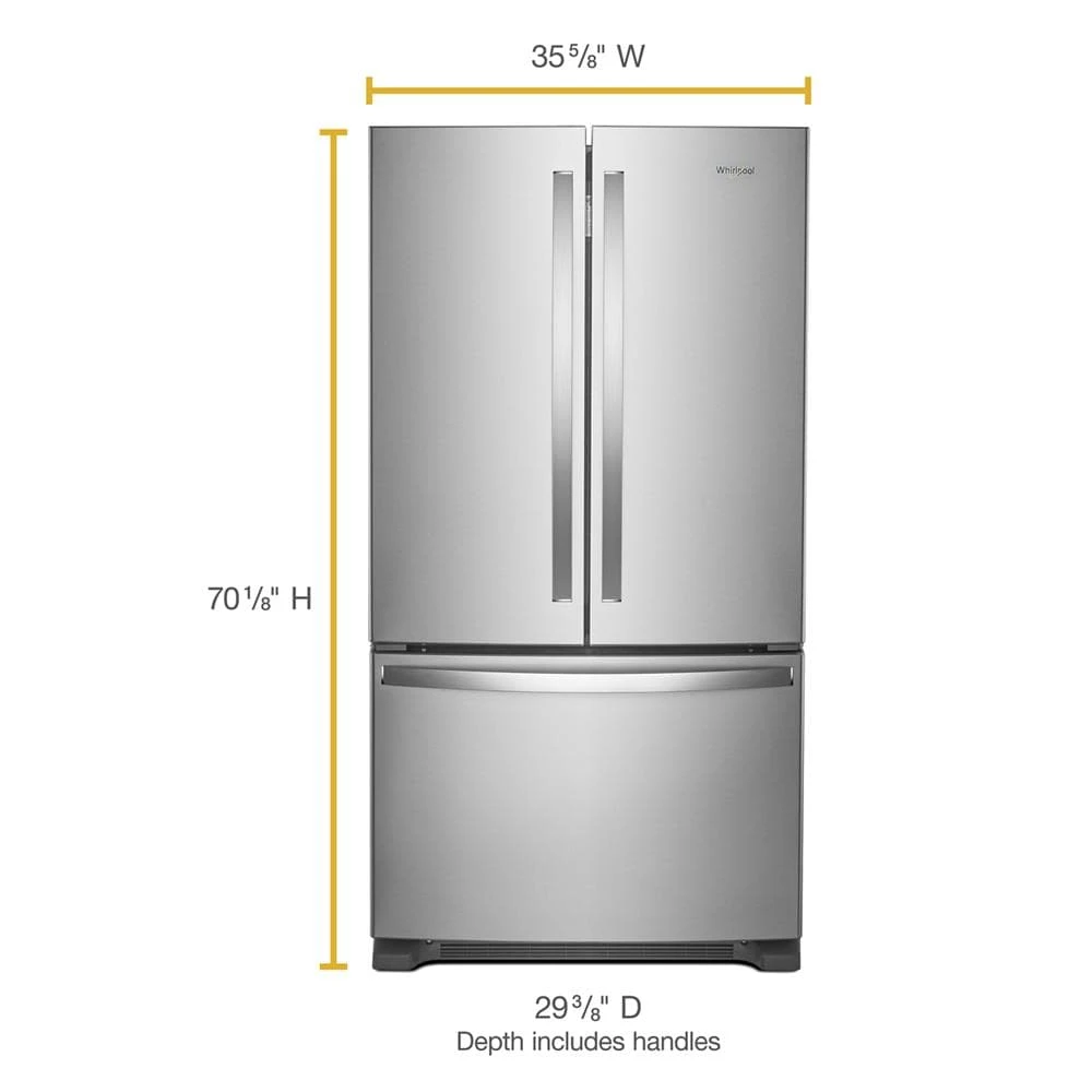 36-Inch Wide Counter-Depth French Door Bottom Mount Refrigerator - 20 cu. ft. WRFC2036RZ