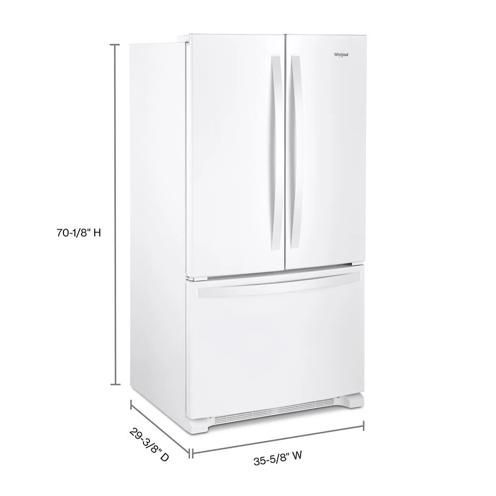 36-Inch Wide Full-Depth French Door Bottom Mount Refrigerator - 25 cu. ft. WRFF3036RW
