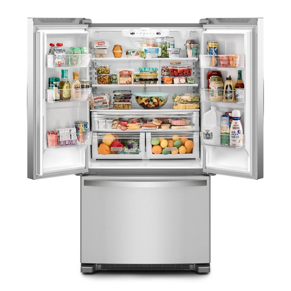 36-Inch Wide Full-Depth French Door Bottom Mount Refrigerator - 25 cu. ft. WRFF3236RB