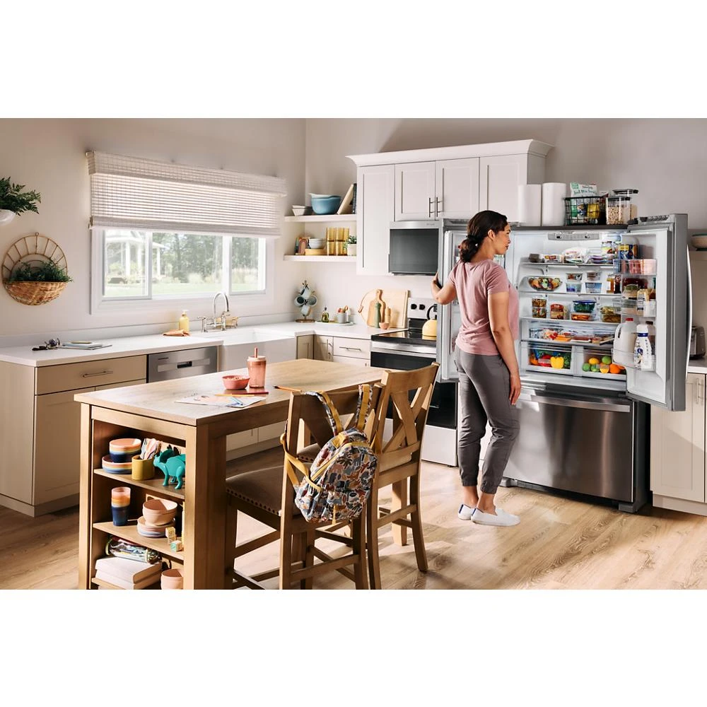 36-Inch Wide Full-Depth French Door Bottom Mount Refrigerator - 25 cu. ft. WRFF3236RB