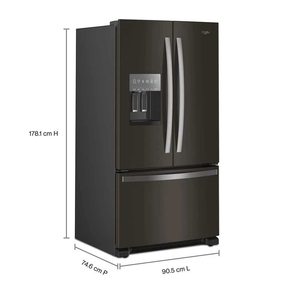 36-Inch Wide French Door Bottom Mount Refrigerator - 25 cu. ft. WRFF3436RV