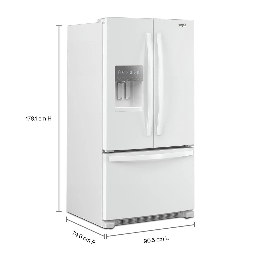 36-Inch Wide French Door Bottom Mount Refrigerator - 25 cu. ft. WRFF3436RW