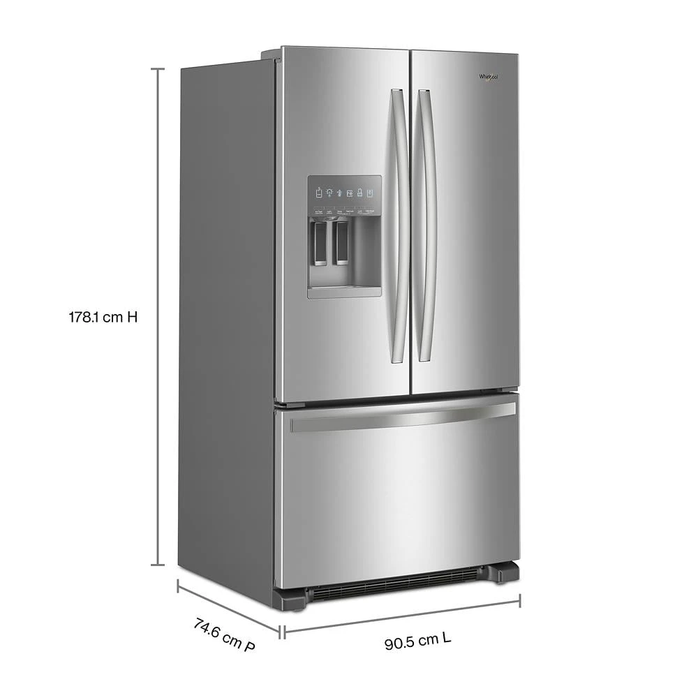 36-Inch Wide French Door Bottom Mount Refrigerator - 25 cu. ft. WRFF3436RZ