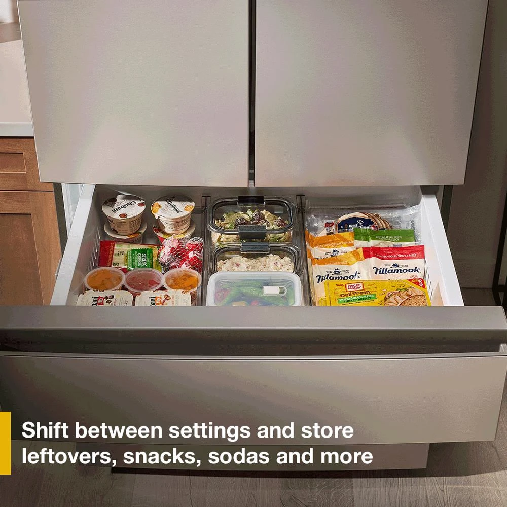30 Cu. Ft. Family-Sized Capacity French Door Refrigerator with Flexible Temperature Drawer WRMF3336SW