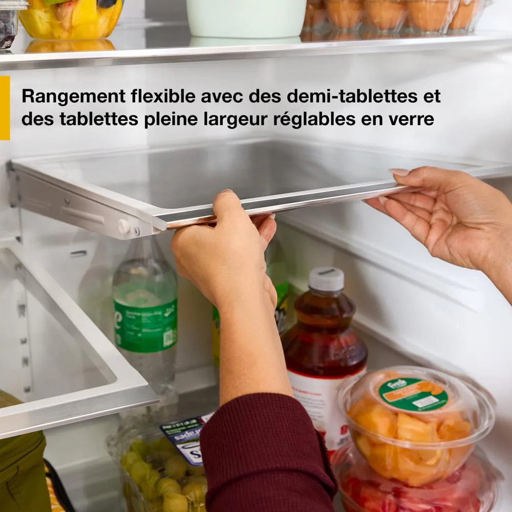 29 Cu. Ft. Family-Sized Capacity French Door Refrigerator with Flexible Temperature Drawer WRMF3536SW