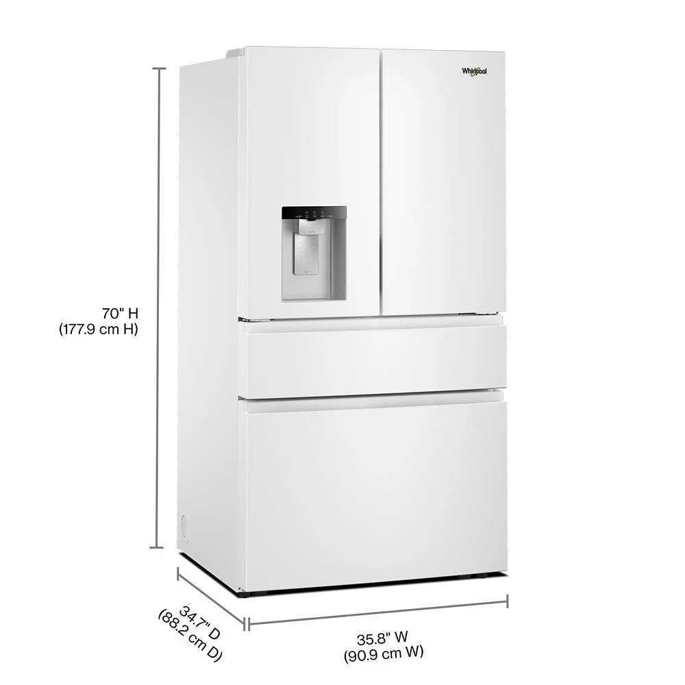 29 Cu. Ft. Family-Sized Capacity French Door Refrigerator with Flexible Temperature Drawer WRMF3536SW
