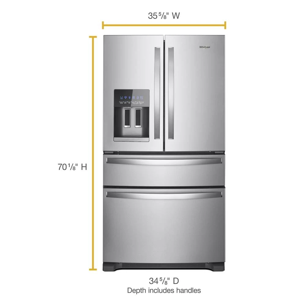 36-Inch Wide French Door Bottom Mount Refrigerator - 25 cu. ft. WRMF3636RZ